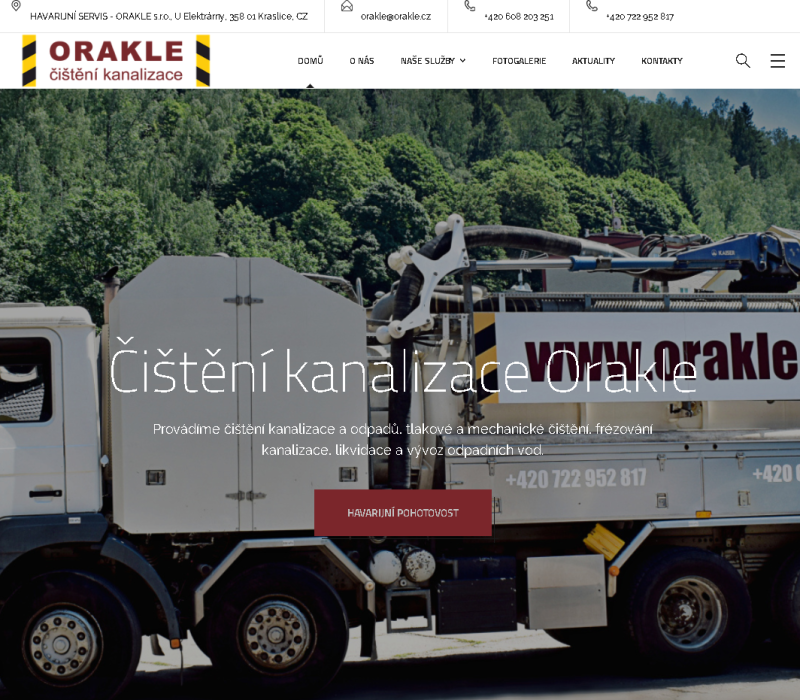 ORAKLE s.r.o. - Čištění, proplachování a revize kanalizací a odpadů Karlovy Vary, Sokolov, Cheb - DriveSpace.cz