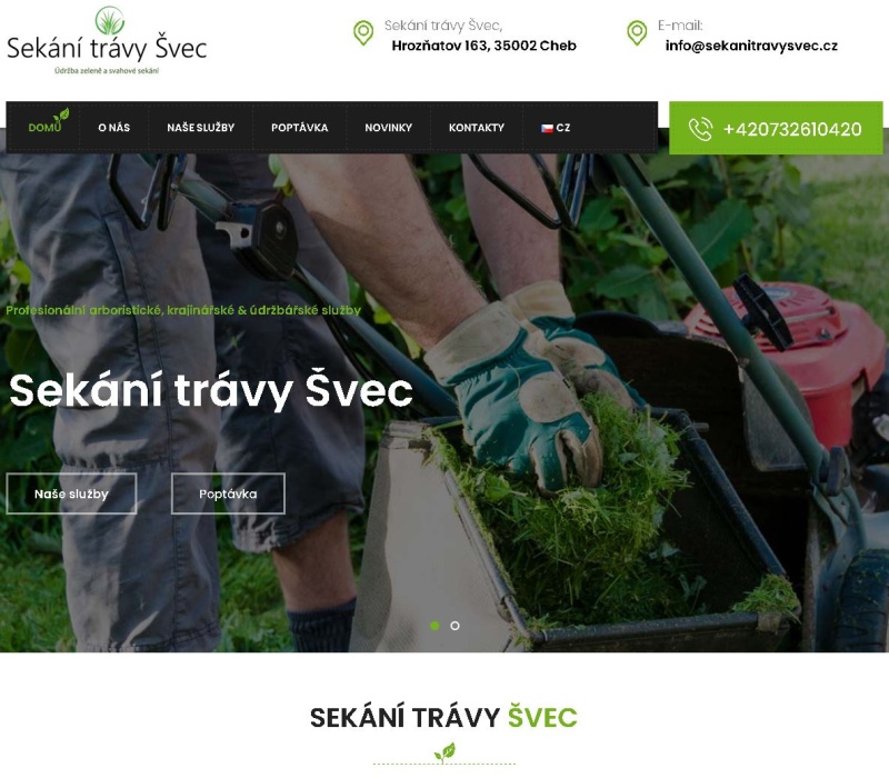 Sekání trávy Švec - Údržba zeleně a svahové sekání - DriveSpace.cz